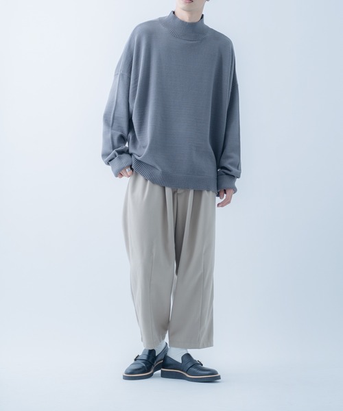 epnok（エプノック）の「モックネックルーズニット（ニット/セーター・メンズ・グレイッシュベージュ/レッド/グレイッシュブルー/ライトブラウン・MEDIUM/LARGE）」の22枚目の写真