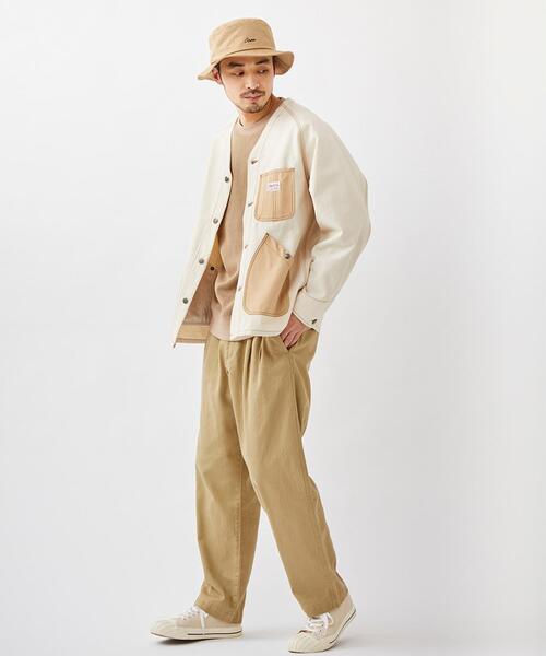 coen（コーエン）の「カツラギツータックワイドテーパードパンツ＃（デニムパンツ・メンズ・ブラック/オリーブ/ナチュラル/ネイビー・X-LARGE/LARGE/SMALL/MEDIUM）」の12枚目の写真