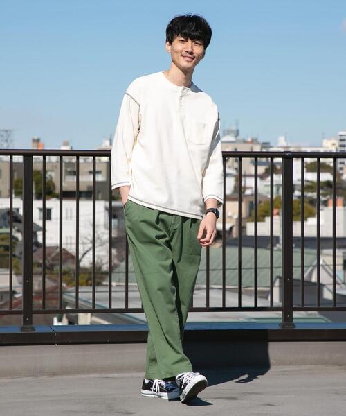 coen（コーエン）の「カツラギツータックワイドテーパードパンツ＃（デニムパンツ・メンズ・ブラック/オリーブ/ナチュラル/ネイビー・X-LARGE/LARGE/SMALL/MEDIUM）」の7枚目の写真