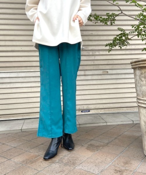 prose verse（プロズヴェール）の「サイドスリットセンタープレスパンツ（スラックス・レディース・ブラック/オリーブ/ピンク/グリーン・ﾌﾘ-）」の4枚目の写真