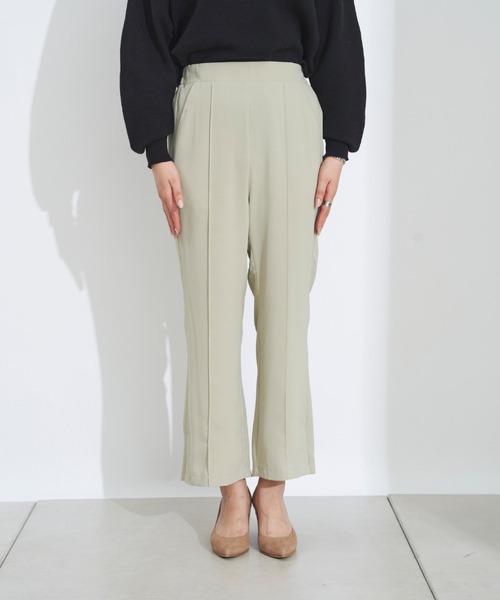 prose verse（プロズヴェール）の「サイドスリットセンタープレスパンツ（スラックス・レディース・ブラック/オリーブ/ピンク/グリーン・ﾌﾘ-）」の5枚目の写真