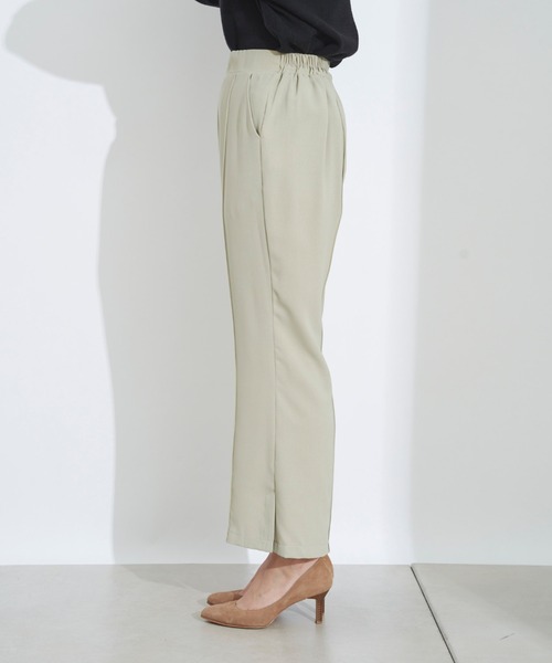 prose verse（プロズヴェール）の「サイドスリットセンタープレスパンツ（スラックス・レディース・ブラック/オリーブ/ピンク/グリーン・ﾌﾘ-）」の6枚目の写真