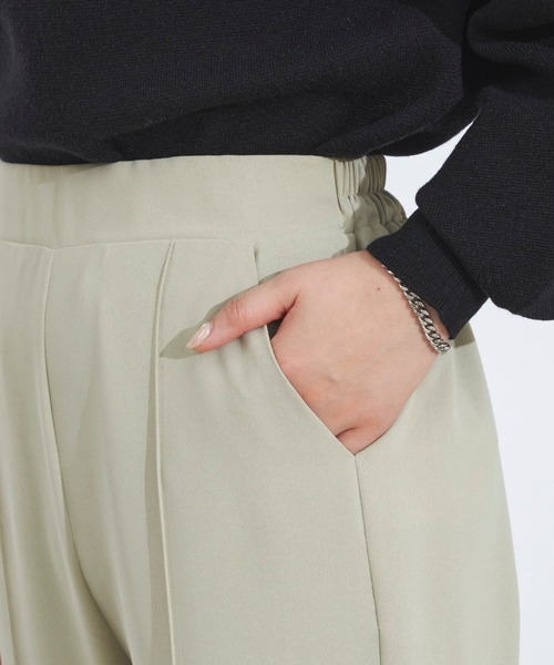 prose verse（プロズヴェール）の「サイドスリットセンタープレスパンツ（スラックス・レディース・ブラック/オリーブ/ピンク/グリーン・ﾌﾘ-）」の9枚目の写真