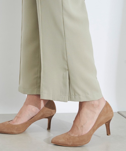 prose verse（プロズヴェール）の「サイドスリットセンタープレスパンツ（スラックス・レディース・ブラック/オリーブ/ピンク/グリーン・ﾌﾘ-）」の11枚目の写真