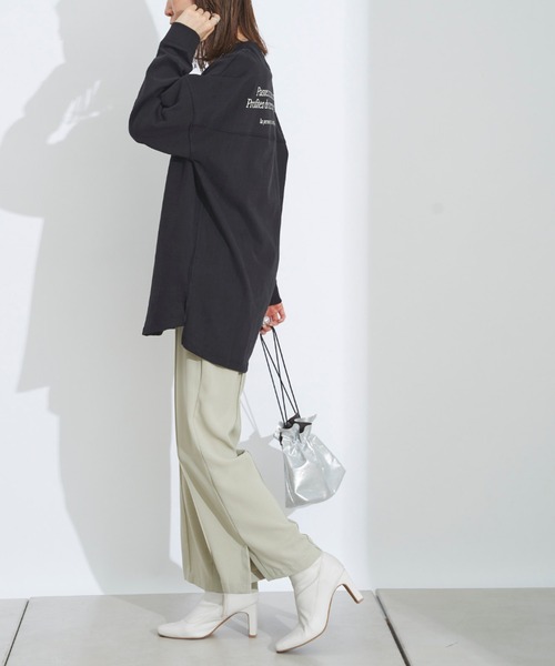 prose verse（プロズヴェール）の「サイドスリットセンタープレスパンツ（スラックス・レディース・ブラック/オリーブ/ピンク/グリーン・ﾌﾘ-）」の13枚目の写真