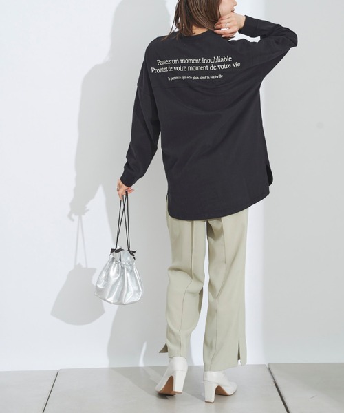 prose verse（プロズヴェール）の「サイドスリットセンタープレスパンツ（スラックス・レディース・ブラック/オリーブ/ピンク/グリーン・ﾌﾘ-）」の15枚目の写真