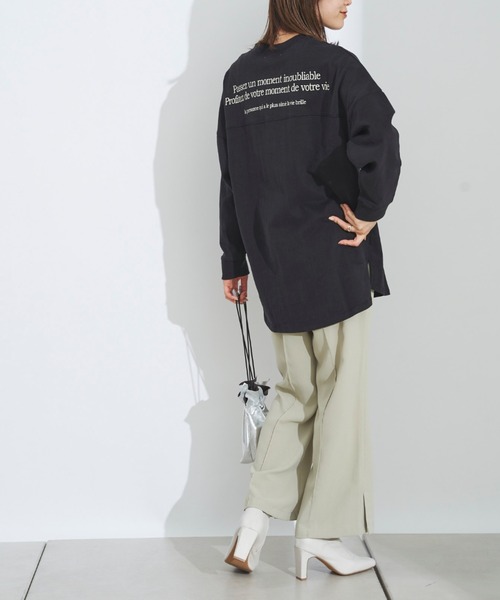 prose verse（プロズヴェール）の「サイドスリットセンタープレスパンツ（スラックス・レディース・ブラック/オリーブ/ピンク/グリーン・ﾌﾘ-）」の16枚目の写真