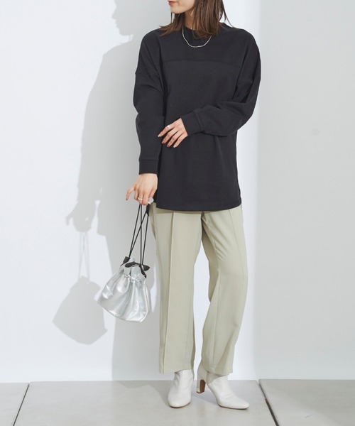 prose verse（プロズヴェール）の「サイドスリットセンタープレスパンツ（スラックス・レディース・ブラック/オリーブ/ピンク/グリーン・ﾌﾘ-）」の17枚目の写真