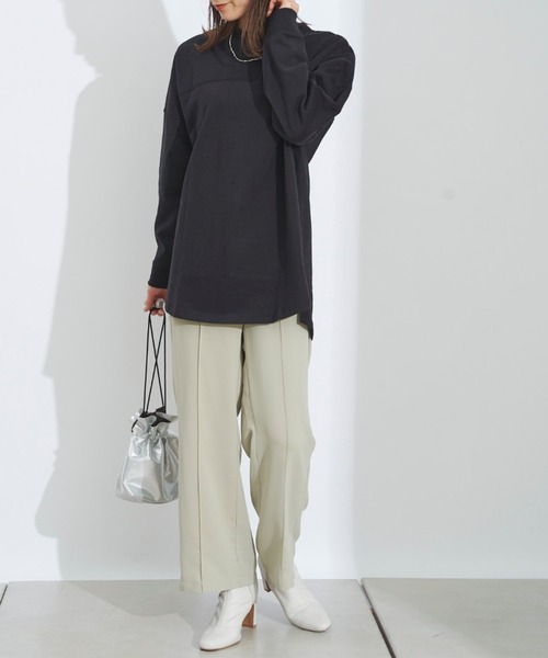 prose verse（プロズヴェール）の「サイドスリットセンタープレスパンツ（スラックス・レディース・ブラック/オリーブ/ピンク/グリーン・ﾌﾘ-）」の18枚目の写真