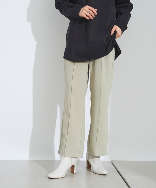 prose verse（プロズヴェール）の「サイドスリットセンタープレスパンツ（スラックス・レディース・ブラック/オリーブ/ピンク/グリーン・ﾌﾘ-）」の21枚目の写真