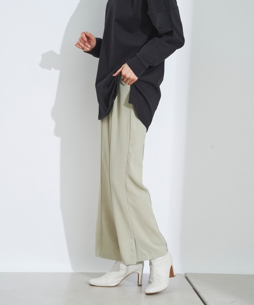 prose verse（プロズヴェール）の「サイドスリットセンタープレスパンツ（スラックス・レディース・ブラック/オリーブ/ピンク/グリーン・ﾌﾘ-）」の22枚目の写真