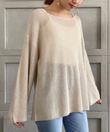 moment+ | 【2021S/S new arrival】透かし編みシアーニット(ニット/セーター)