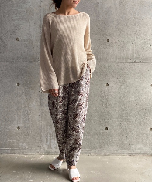 moment+（モーメントプラス）の「【2021S/S new arrival】透かし編みシアーニット（ニット/セーター・レディース・ブラック/パープル/ブルー/グリーン/アイボリー/モカ/ライトベージュ・M/L）」の19枚目の写真