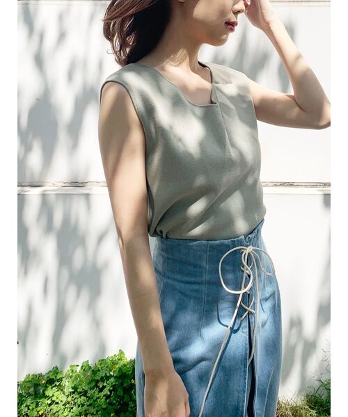 MERCURYDUO（マーキュリーデュオ）の「デニムレースアップタイトスカート（スカート・レディース・ライトブルー・SMALL/MEDIUM）」の15枚目の写真