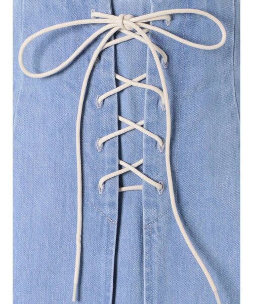 MERCURYDUO（マーキュリーデュオ）の「デニムレースアップタイトスカート（スカート・レディース・ライトブルー・SMALL/MEDIUM）」の16枚目の写真