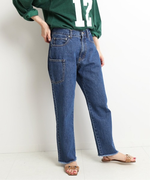 SLOBE IENA（スローブイエナ）の「LE DENIM クロップドテーパードデニムパンツ【洗濯機使用可能】◆（デニムパンツ・レディース・ブルー・40/38/36）」の22枚目の写真
