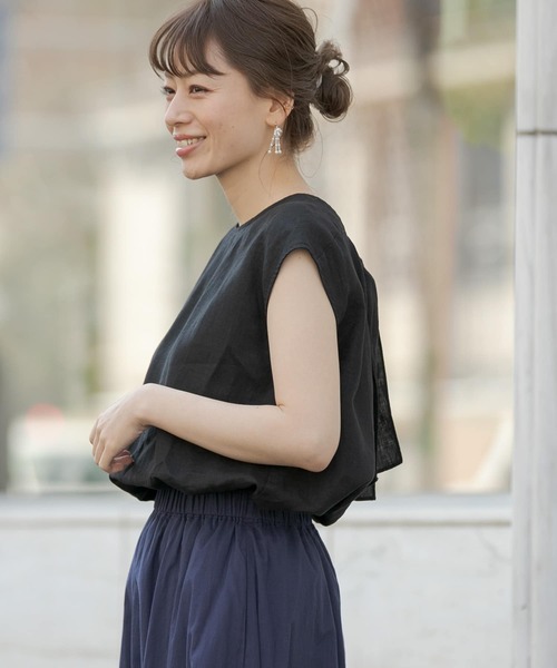 URBAN RESEARCH Sonny Label（アーバンリサーチサニーレーベル）の「『WEB限定』リネンバックリボンブラウス（シャツ/ブラウス・レディース・ブラック/ミント/ホワイト・FREE）」の16枚目の写真