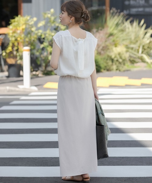 URBAN RESEARCH Sonny Label（アーバンリサーチサニーレーベル）の「『WEB限定』リネンバックリボンブラウス（シャツ/ブラウス・レディース・ブラック/ミント/ホワイト・FREE）」の17枚目の写真