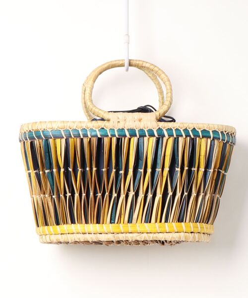 EleSac（エルサック）の「【W】【Ele'Sac】BELLOWS BASCKET（かごバッグ・レディース・イエロー/グリーン・FREE）」の2枚目の写真