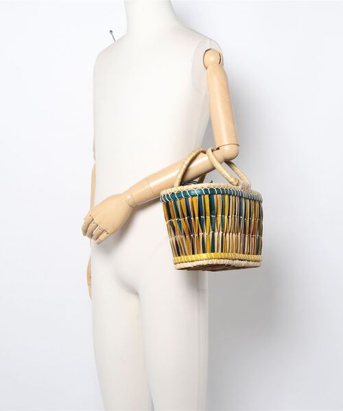 EleSac（エルサック）の「【W】【Ele'Sac】BELLOWS BASCKET（かごバッグ・レディース・イエロー/グリーン・FREE）」の3枚目の写真