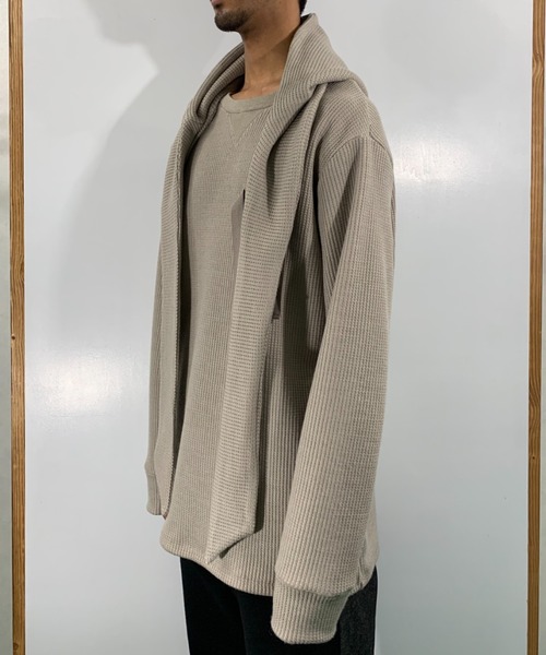 SYU.HOMME/FEMM（シュウ）の「SYU.HOMME/FEMM/シュウ/オム/フェム/Hoodie scarf long sleeve（Tシャツ/カットソー・メンズ・オフホワイト/ブラック/グレー・2/1）」の15枚目の写真