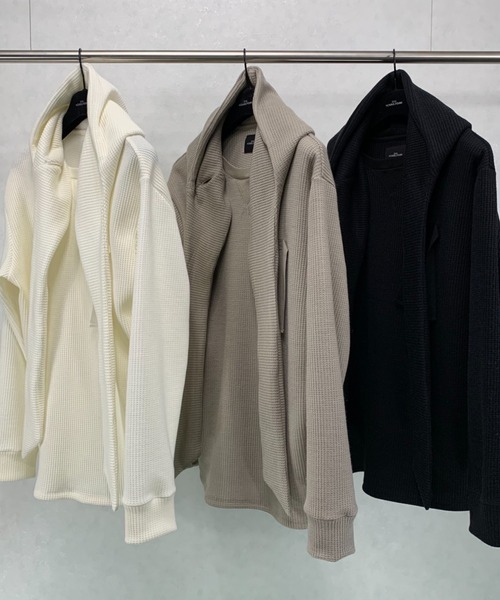 SYU.HOMME/FEMM（シュウ）の「SYU.HOMME/FEMM/シュウ/オム/フェム/Hoodie scarf long sleeve（Tシャツ/カットソー・メンズ・オフホワイト/ブラック/グレー・2/1）」の8枚目の写真