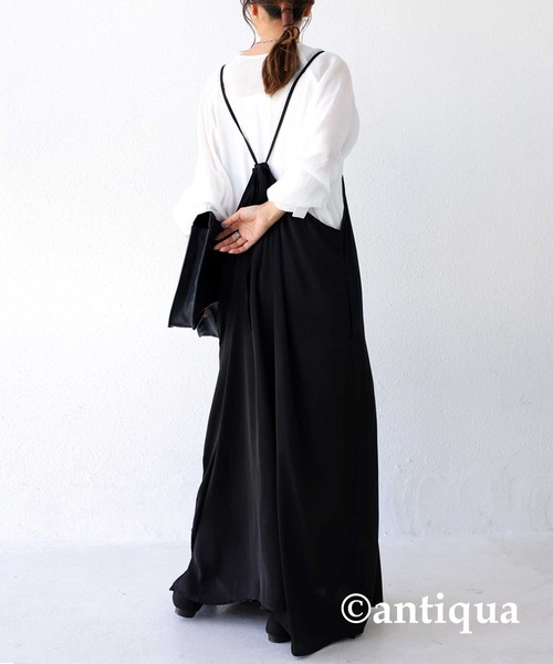 antiqua（アンティカ）の「女性らしさ高まる。キャミワンピース（ワンピース・レディース・ブルー/ブラック/グリーン・FREE）」の8枚目の写真