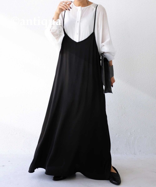 antiqua（アンティカ）の「女性らしさ高まる。キャミワンピース（ワンピース・レディース・ブルー/ブラック/グリーン・FREE）」の11枚目の写真