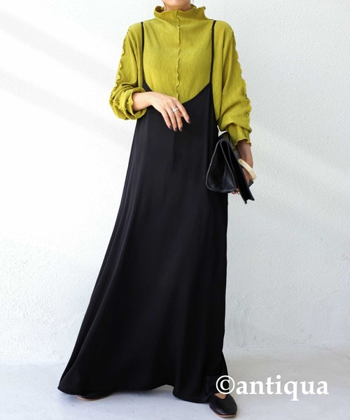 antiqua（アンティカ）の「女性らしさ高まる。キャミワンピース（ワンピース・レディース・ブルー/ブラック/グリーン・FREE）」の13枚目の写真