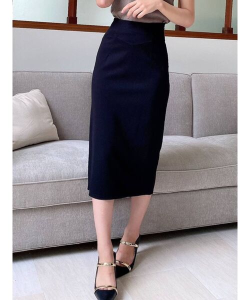 RESEXXY（リゼクシー）の「ハイウエストポンチスカート（スカート・レディース・ホワイト/ブラック/ブルー/ベージュ・SMALL/MEDIUM）」の3枚目の写真