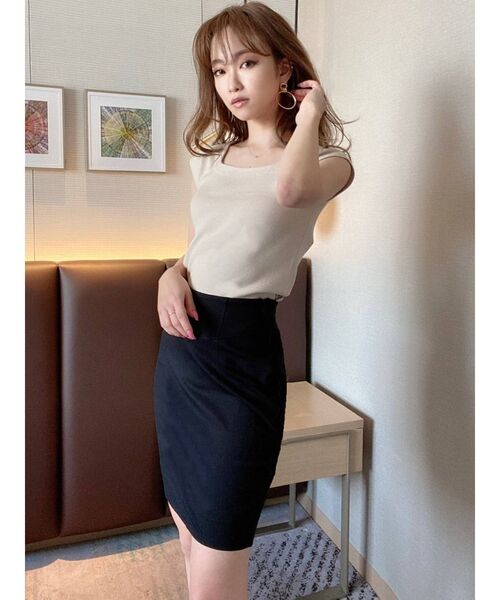 RESEXXY（リゼクシー）の「ハイウエストポンチスカート（スカート・レディース・ホワイト/ブラック/ブルー/ベージュ・SMALL/MEDIUM）」の19枚目の写真