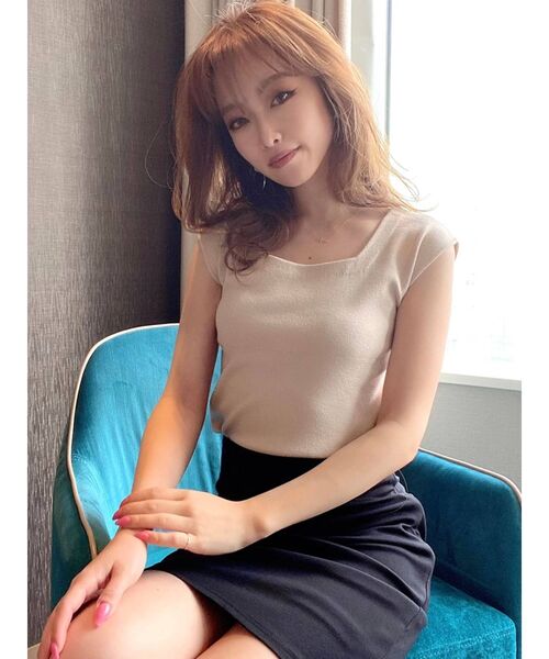 RESEXXY（リゼクシー）の「ハイウエストポンチスカート（スカート・レディース・ホワイト/ブラック/ブルー/ベージュ・SMALL/MEDIUM）」の14枚目の写真