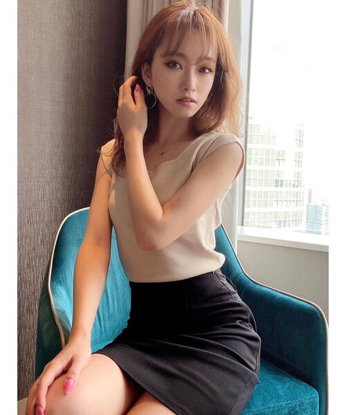 RESEXXY（リゼクシー）の「ハイウエストポンチスカート（スカート・レディース・ホワイト/ブラック/ブルー/ベージュ・SMALL/MEDIUM）」の5枚目の写真