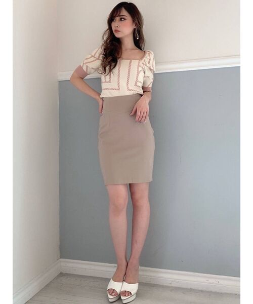 RESEXXY（リゼクシー）の「ハイウエストポンチスカート（スカート・レディース・ホワイト/ブラック/ブルー/ベージュ・SMALL/MEDIUM）」の13枚目の写真