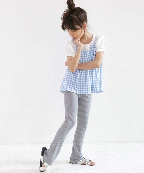 Bee des Bee(ビーデスビー)の「リブフレアパンツ(その他パンツ・キッズ・ネイビー/グレー/カーキ/ピンク/ライトカーキ/グレイッシュベージュ/ラベンダー/ブラック/ブラウン/テラコッタ・110cm/100cm/120cm/130cm/140cm/150cm)」の13枚目の写真