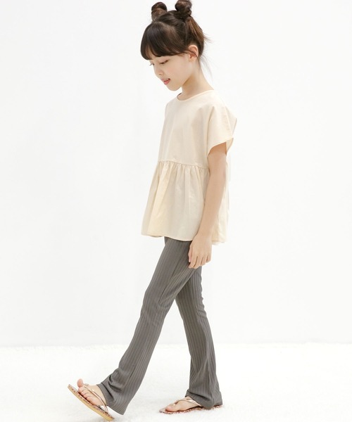 Bee des Bee(ビーデスビー)の「リブフレアパンツ(その他パンツ・キッズ・ネイビー/グレー/カーキ/ピンク/ライトカーキ/グレイッシュベージュ/ラベンダー/ブラック/ブラウン/テラコッタ・110cm/100cm/120cm/130cm/140cm/150cm)」の21枚目の写真