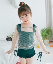 OSYAREVO | 【キッズ】レースアップ×フリル トップス付きワンピース水着(水着)
