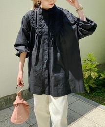 CAPRICIEUX LE'MAGE | シャーリングVカットシャツ(シャツ/ブラウス)