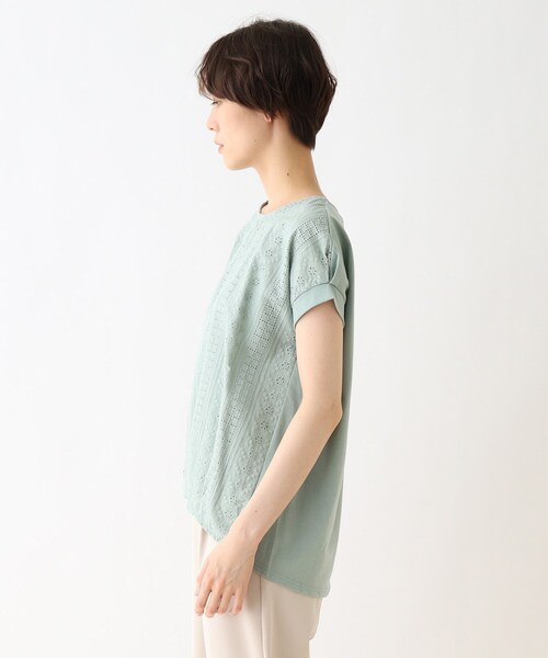 DRESKIP（ドレスキップ）の「◆オ－バ－レ－ス切り替えプルオーバー（Tシャツ/カットソー・レディース・ネイビー/オフホワイト/ダークオレンジ/グリーン系・02/03/04）」の6枚目の写真