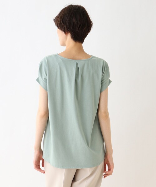 DRESKIP（ドレスキップ）の「◆オ－バ－レ－ス切り替えプルオーバー（Tシャツ/カットソー・レディース・ネイビー/オフホワイト/ダークオレンジ/グリーン系・02/03/04）」の7枚目の写真