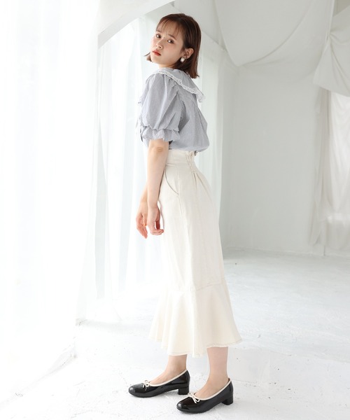 one after another NICE CLAUP（ワンアフターアナザーナイスクラップ）の「ヒールアップバレエシューズ（パンプス・レディース・ブラック/アイボリー・LL/S/M/L）」の10枚目の写真