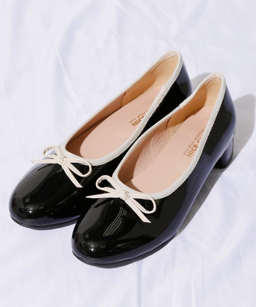 one after another NICE CLAUP（ワンアフターアナザーナイスクラップ）の「ヒールアップバレエシューズ（パンプス・レディース・ブラック/アイボリー・LL/S/M/L）」の22枚目の写真