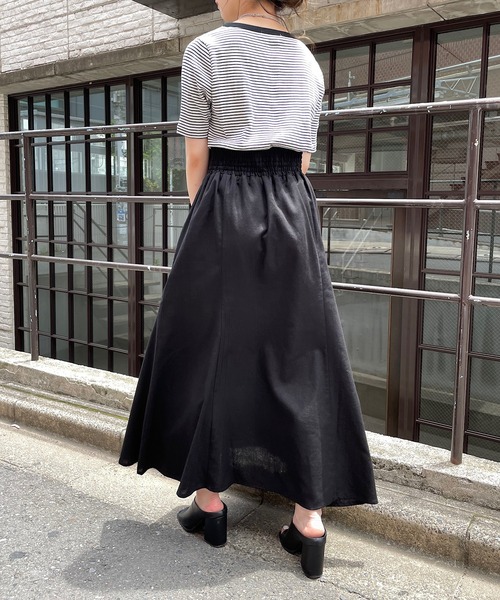 Chico（チコ）の「【新色追加】ボーダー配色チビT（Tシャツ/カットソー・レディース・ホワイト/グリーン/ピンク/ブラック/グリーン系その他/ブラウン/アイボリー/ブラック系その他・FREE）」の22枚目の写真