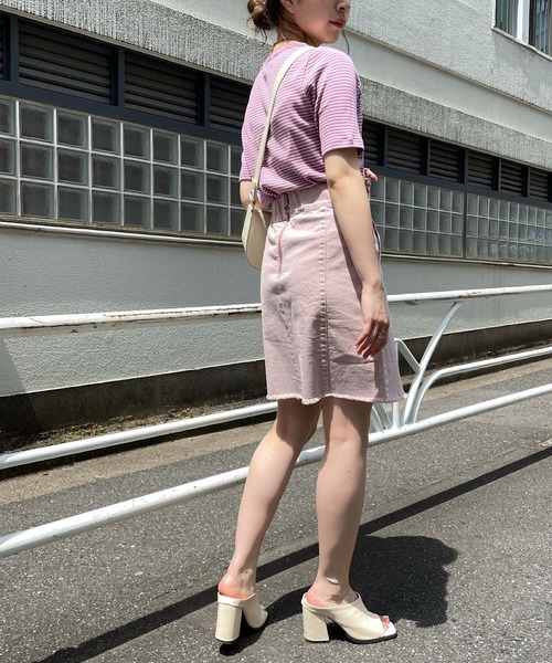 Chico（チコ）の「【新色追加】ボーダー配色チビT（Tシャツ/カットソー・レディース・ホワイト/グリーン/ピンク/ブラック/グリーン系その他/ブラウン/アイボリー/ブラック系その他・FREE）」の11枚目の写真