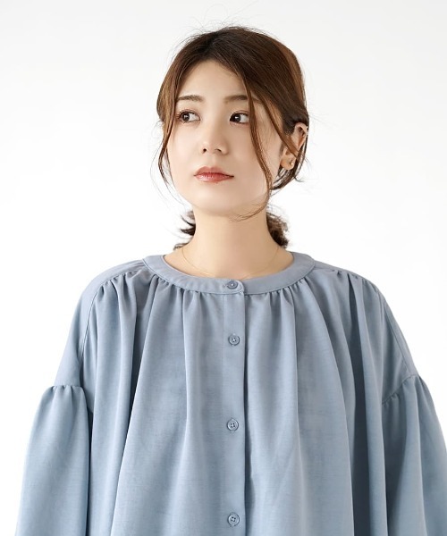 zootie(ズーティー)の「布帛見えカットソー チュニック(チュニック・レディース・ブルー/チャコール・M)」の6枚目の写真