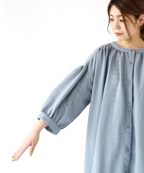 zootie(ズーティー)の「布帛見えカットソー チュニック(チュニック・レディース・ブルー/チャコール・M)」の10枚目の写真