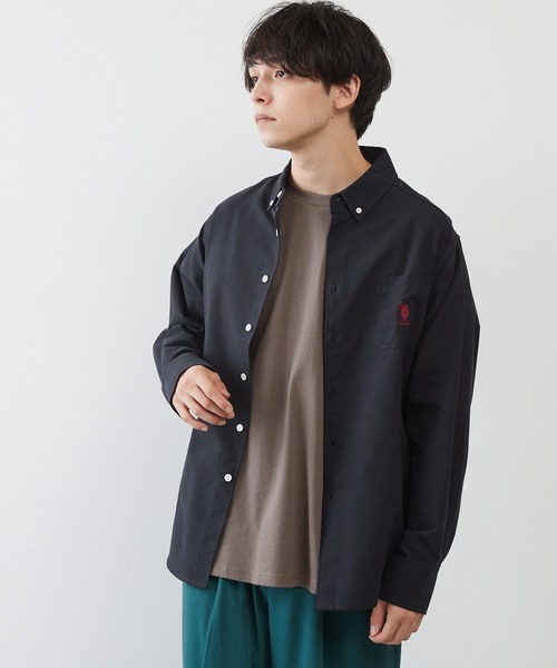 U.S. POLO ASSN.（ユーエスポロアッスン）の「U.S. POLO ASSN. / ユーエスポロアッスン 別注 ビッグシルエット ロゴ刺繍 L/S ボタンダウン オックスフォード / ブロード シャツ（シャツ/ブラウス・メンズ・ブルー/ネイビー/グレー/ブラック/ホワイト/ブルー系その他/ストライプ・M/L/XL）」の13枚目の写真