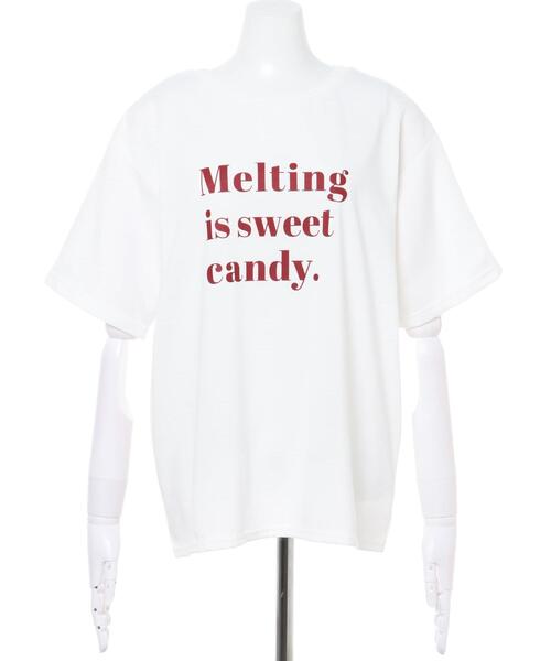 INGNI（イング）の「3段ロゴTシャツ（Tシャツ/カットソー・レディース・ライトピンク/サンドベージュ/ホワイト×レッド/モカ・M）」の12枚目の写真