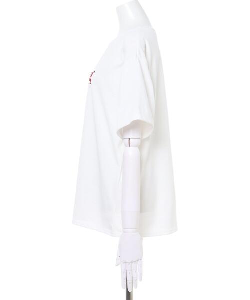 INGNI（イング）の「3段ロゴTシャツ（Tシャツ/カットソー・レディース・ライトピンク/サンドベージュ/ホワイト×レッド/モカ・M）」の11枚目の写真