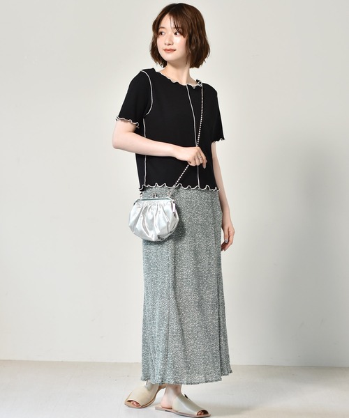 RETRO GIRL（レトロガール）の「マーメイド柄プリーツスカート（スカート・レディース・ブラック/オフホワイト/グリーン・FREE）」の11枚目の写真